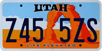 UT license plate Z455ZS