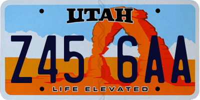 UT license plate Z456AA