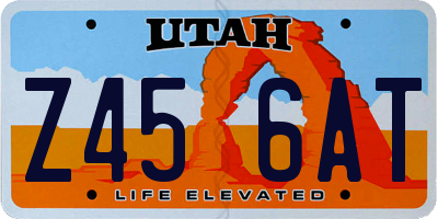 UT license plate Z456AT