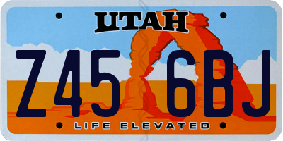 UT license plate Z456BJ