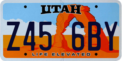 UT license plate Z456BY