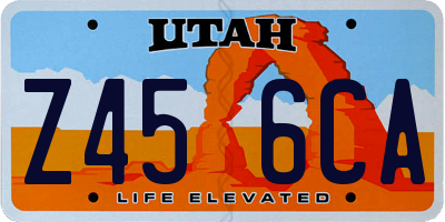 UT license plate Z456CA