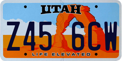 UT license plate Z456CW