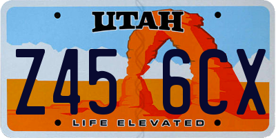 UT license plate Z456CX