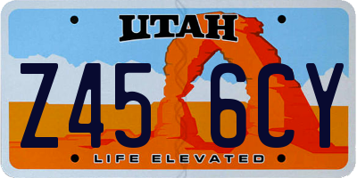 UT license plate Z456CY