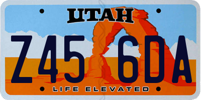 UT license plate Z456DA