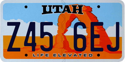 UT license plate Z456EJ