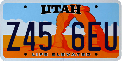 UT license plate Z456EU