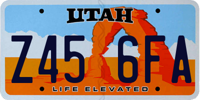 UT license plate Z456FA