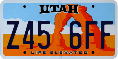 UT license plate Z456FF