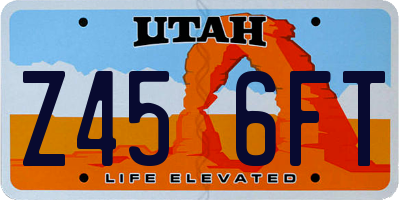 UT license plate Z456FT