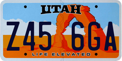 UT license plate Z456GA