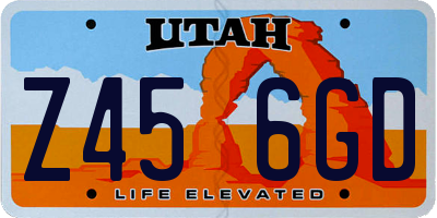 UT license plate Z456GD