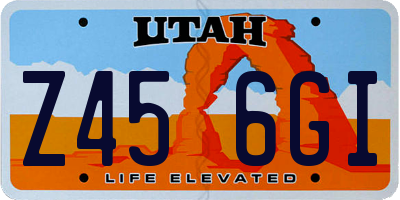 UT license plate Z456GI