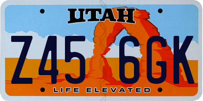 UT license plate Z456GK