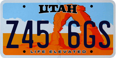 UT license plate Z456GS