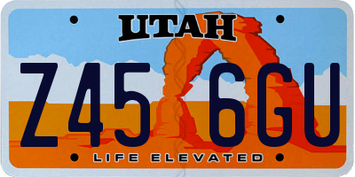UT license plate Z456GU