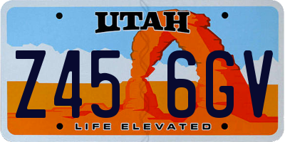 UT license plate Z456GV