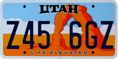 UT license plate Z456GZ