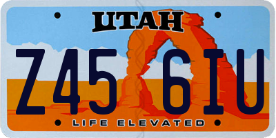 UT license plate Z456IU