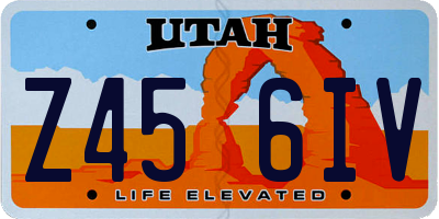 UT license plate Z456IV