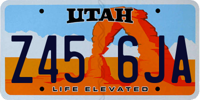 UT license plate Z456JA