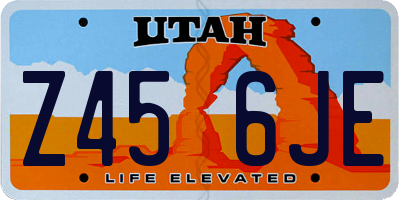 UT license plate Z456JE