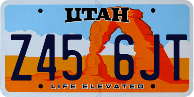 UT license plate Z456JT