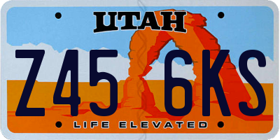 UT license plate Z456KS