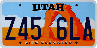 UT license plate Z456LA