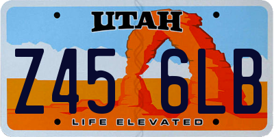 UT license plate Z456LB