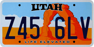 UT license plate Z456LV