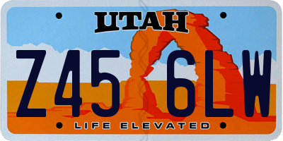 UT license plate Z456LW