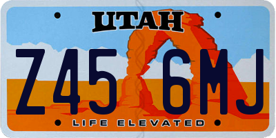 UT license plate Z456MJ