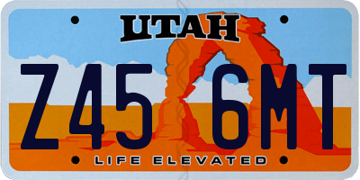 UT license plate Z456MT
