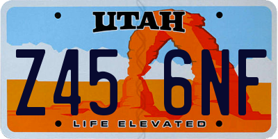 UT license plate Z456NF