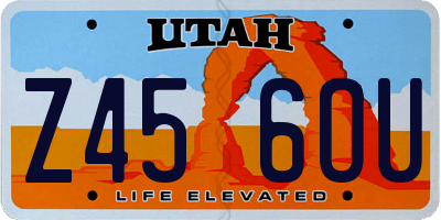 UT license plate Z456OU