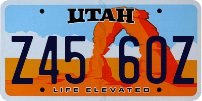 UT license plate Z456OZ