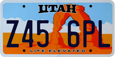 UT license plate Z456PL