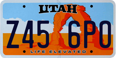 UT license plate Z456PO