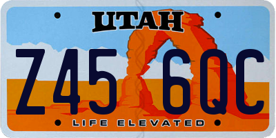 UT license plate Z456QC