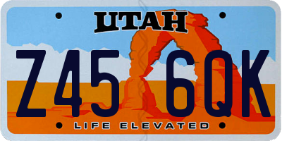 UT license plate Z456QK