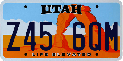 UT license plate Z456QM