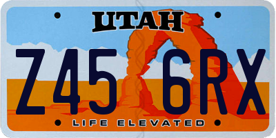 UT license plate Z456RX