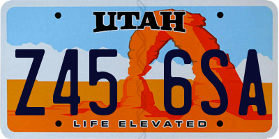 UT license plate Z456SA