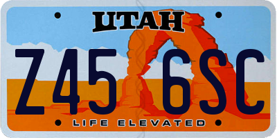 UT license plate Z456SC