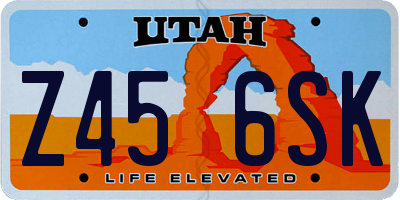UT license plate Z456SK