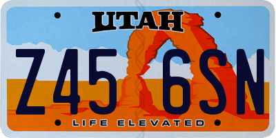 UT license plate Z456SN