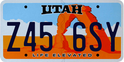UT license plate Z456SY