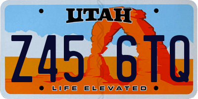UT license plate Z456TQ